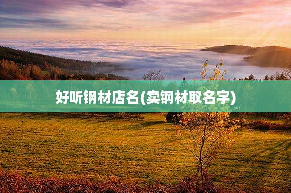 好听钢材店名(卖钢材取名字)