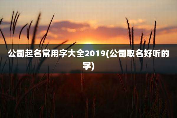公司起名常用字大全2019(公司取名好听的字)