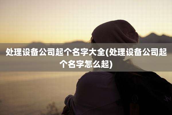 处理设备公司起个名字大全(处理设备公司起个名字怎么起)