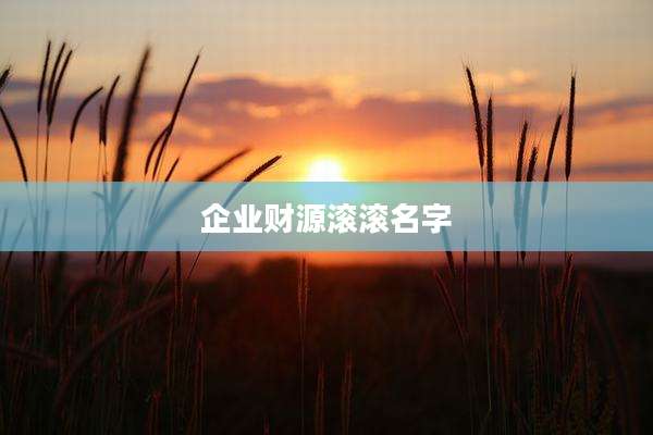 企业财源滚滚名字