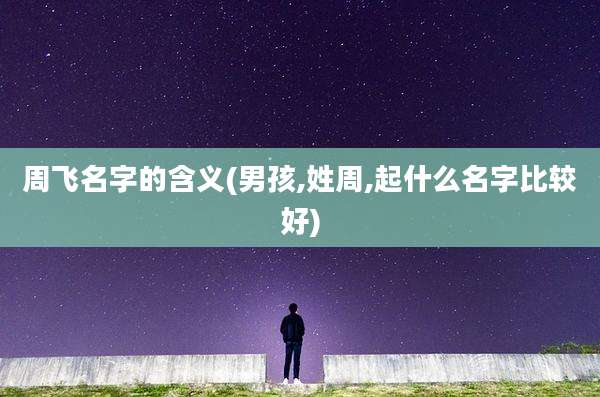 周飞名字的含义(男孩,姓周,起什么名字比较好)