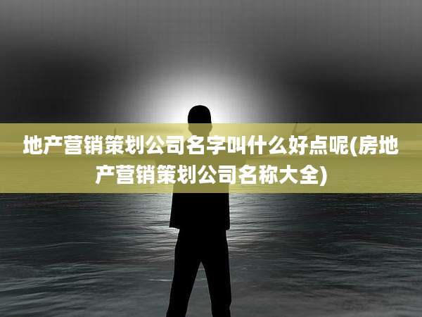 地产营销策划公司名字叫什么好点呢(房地产营销策划公司名称大全)