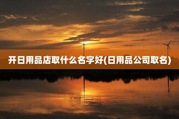 开日用品店取什么名字好(日用品公司取名)