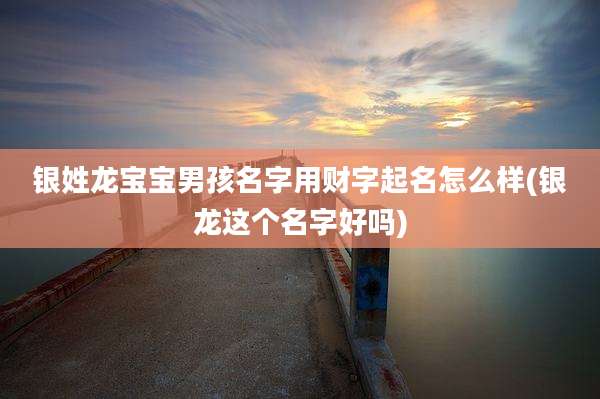 银姓龙宝宝男孩名字用财字起名怎么样(银龙这个名字好吗)