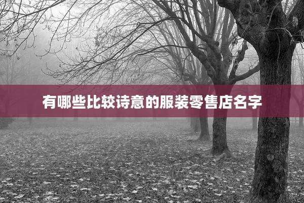 有哪些比较诗意的服装零售店名字