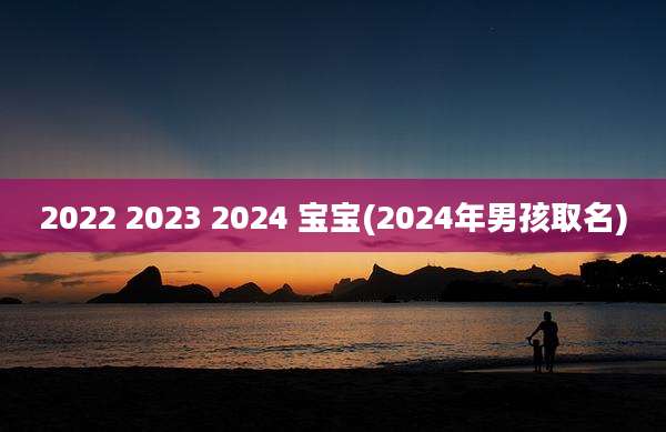 2022 2023 2024 宝宝(2024年男孩取名)