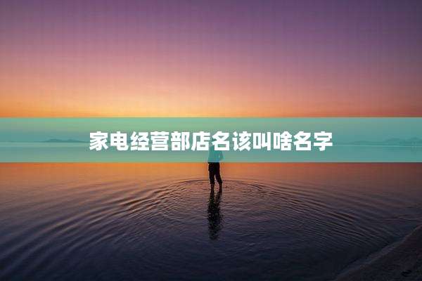 家电经营部店名该叫啥名字