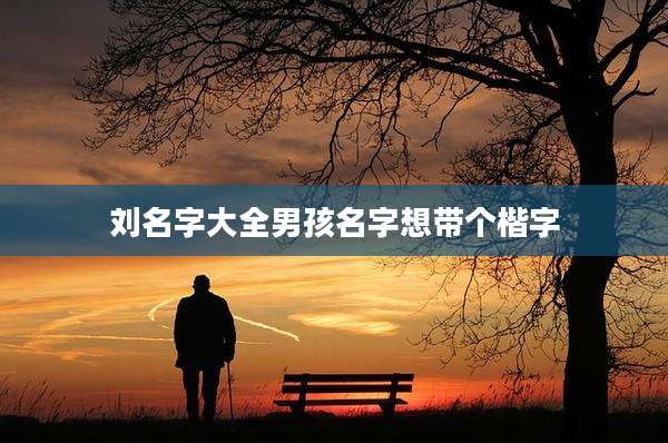 刘名字大全男孩名字想带个楷字