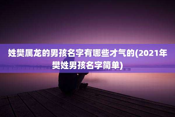 姓樊属龙的男孩名字有哪些才气的(2021年樊姓男孩名字简单)
