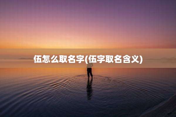 伍怎么取名字(伍字取名含义)