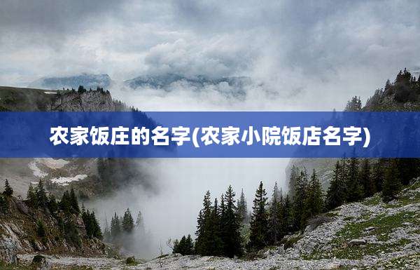 农家饭庄的名字(农家小院饭店名字)