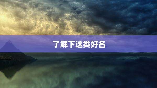 了解下这类好名