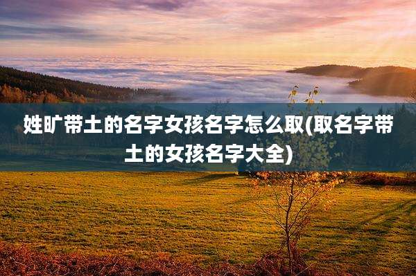 姓旷带土的名字女孩名字怎么取(取名字带土的女孩名字大全)