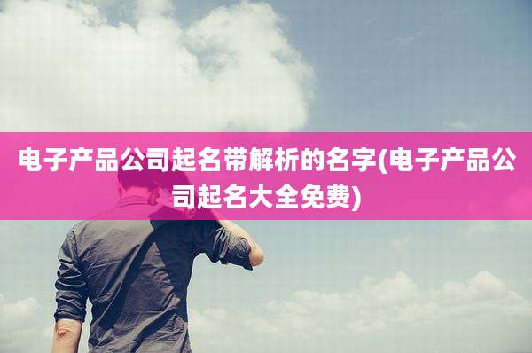 电子产品公司起名带解析的名字(电子产品公司起名大全免费)