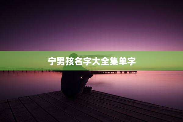 宁男孩名字大全集单字