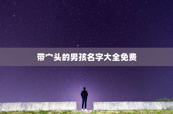 带宀头的男孩名字大全免费