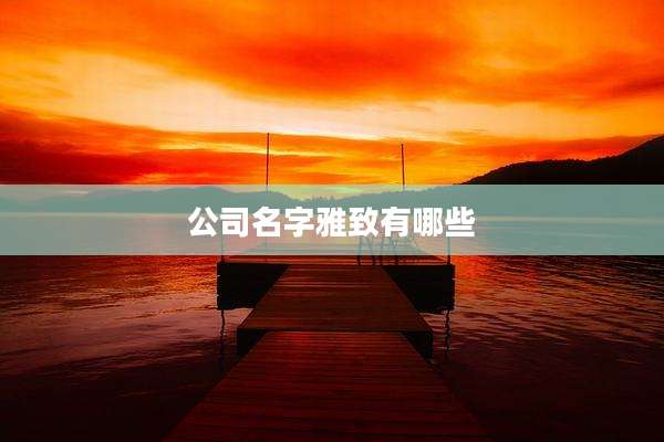 公司名字雅致有哪些