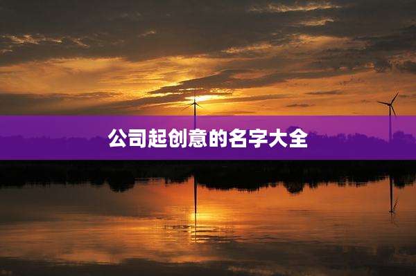 公司起创意的名字大全