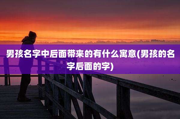 男孩名字中后面带来的有什么寓意(男孩的名字后面的字)