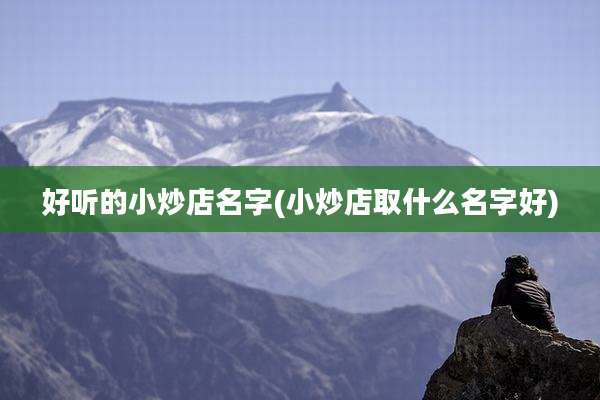 好听的小炒店名字(小炒店取什么名字好)