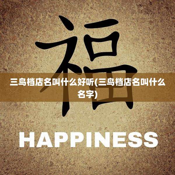 三鸟档店名叫什么好听(三鸟档店名叫什么名字)