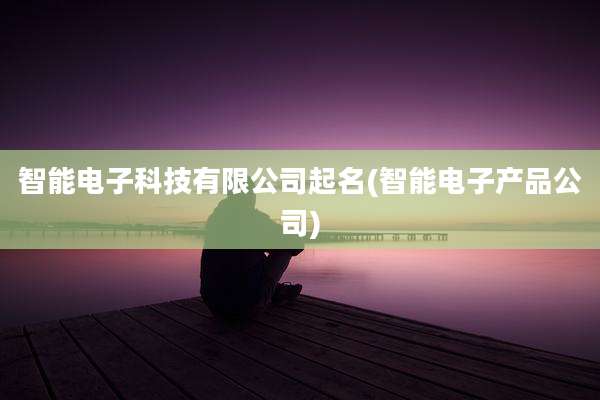 智能电子科技有限公司起名(智能电子产品公司)