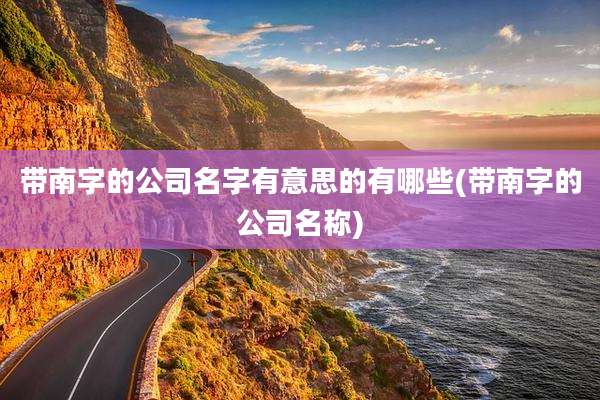 带南字的公司名字有意思的有哪些(带南字的公司名称)