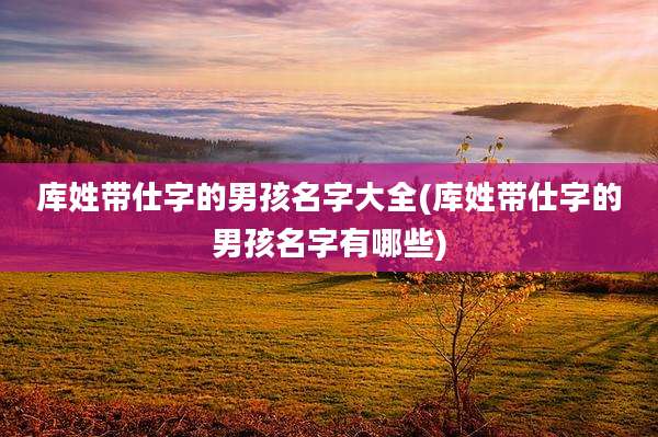 库姓带仕字的男孩名字大全(库姓带仕字的男孩名字有哪些)