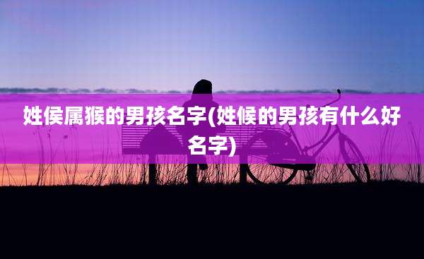 姓侯属猴的男孩名字(姓候的男孩有什么好名字)