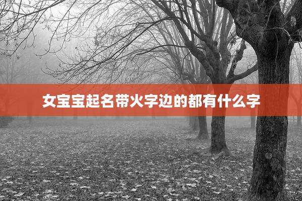 女宝宝起名带火字边的都有什么字