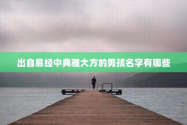 出自易经中典雅大方的男孩名字有哪些