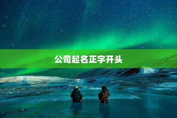 公司起名正字开头