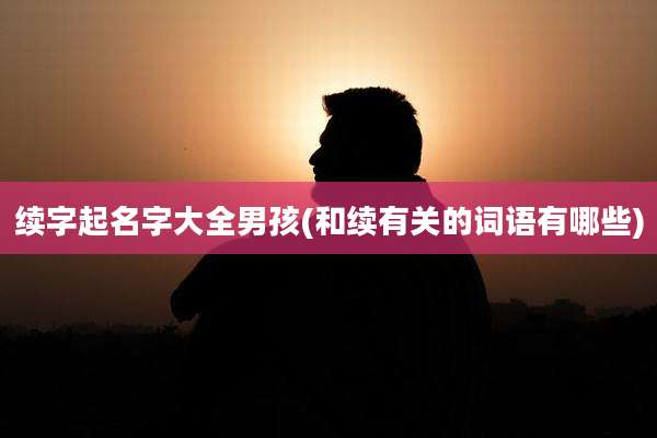 续字起名字大全男孩(和续有关的词语有哪些)