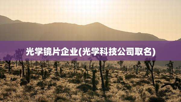 光学镜片企业(光学科技公司取名)