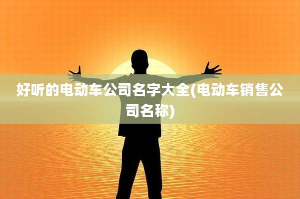 好听的电动车公司名字大全(电动车销售公司名称)