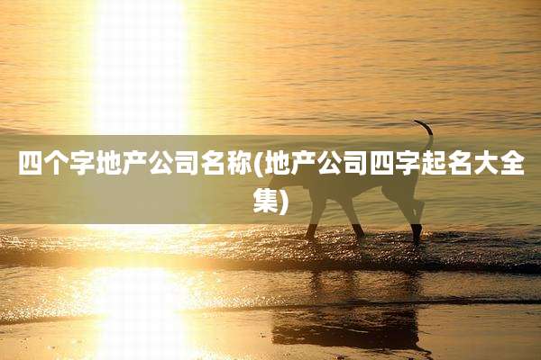 四个字地产公司名称(地产公司四字起名大全集)