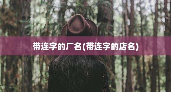 带连字的厂名(带连字的店名)