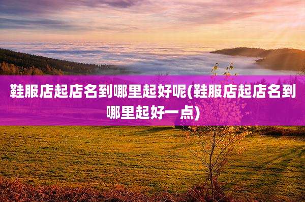 鞋服店起店名到哪里起好呢(鞋服店起店名到哪里起好一点)