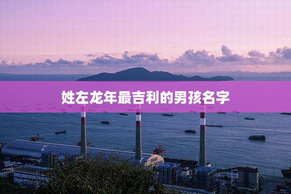 姓左龙年最吉利的男孩名字