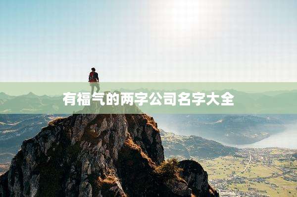 有福气的两字公司名字大全