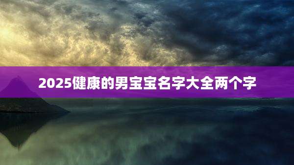 2025健康的男宝宝名字大全两个字