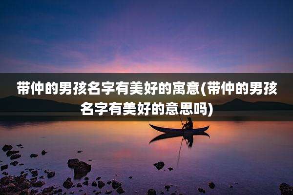 带仲的男孩名字有美好的寓意(带仲的男孩名字有美好的意思吗)
