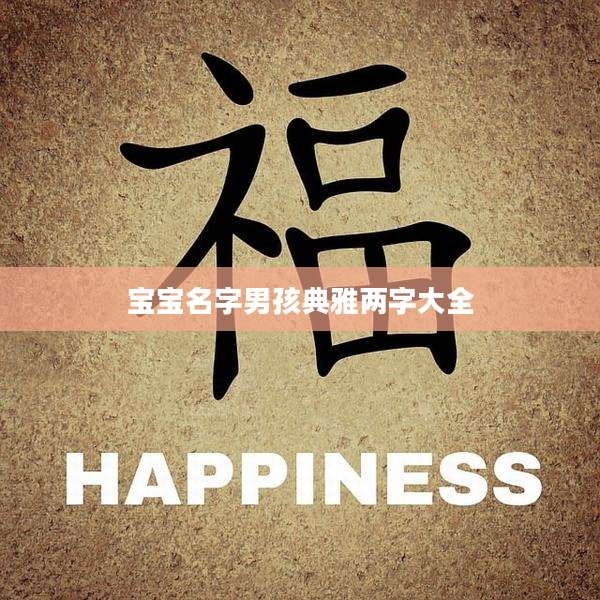 宝宝名字男孩典雅两字大全