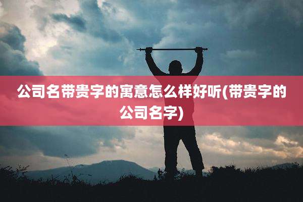 公司名带贵字的寓意怎么样好听(带贵字的公司名字)