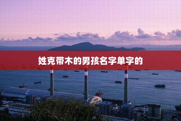 姓克带木的男孩名字单字的