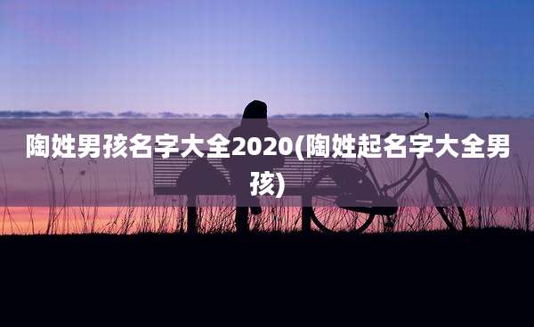 陶姓男孩名字大全2020(陶姓起名字大全男孩)