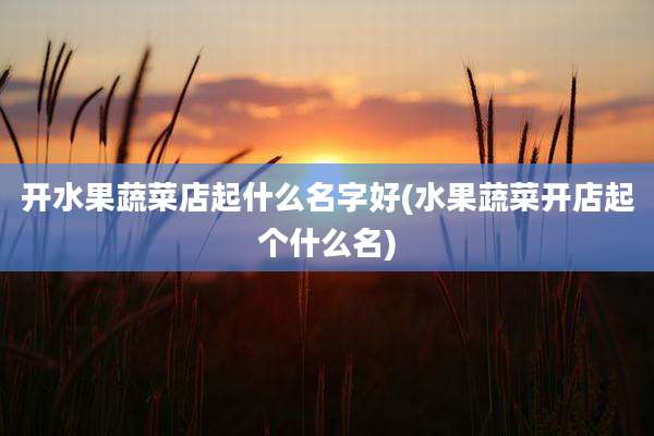 开水果蔬菜店起什么名字好(水果蔬菜开店起个什么名)