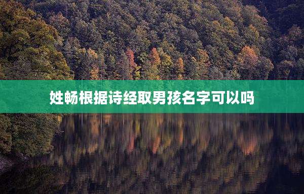 姓畅根据诗经取男孩名字可以吗