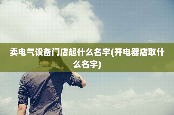 卖电气设备门店起什么名字(开电器店取什么名字)