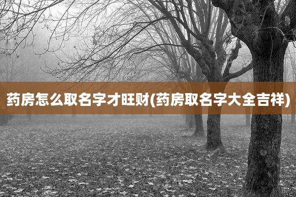 药房怎么取名字才旺财(药房取名字大全吉祥)
